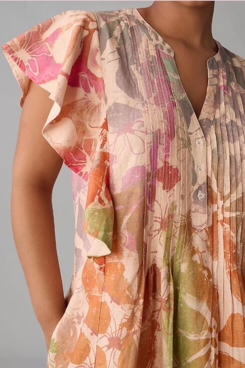 Anthropologie Dresses & Skirts - Anthropologie Maeve The Cassandra Maxi Dress Peach Floral Print Womens Small